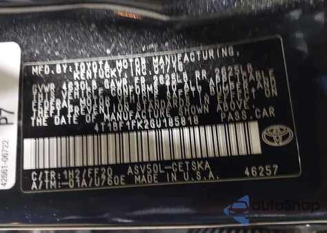 2016 Toyota Camry Se from USA, damaged, VIN 4T1BF1FK2GU185818